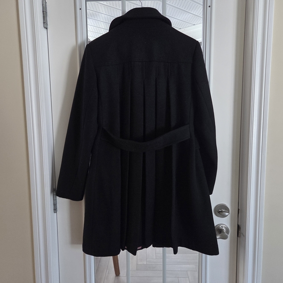 NWOT Kate Spade A Line Pink Lined Black Wool Coat. Size L - Picture 9 of 11